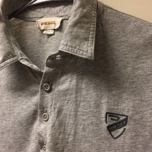 Diesel heather grey polo in size large
